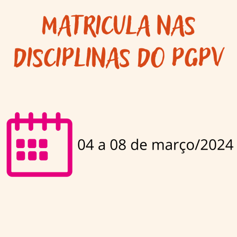 Período de matrícula nas disciplinas